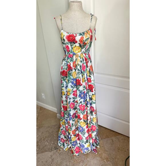 Show Me Your Mumu Juliet Maxi Dress in Charm Peony White Taffeta Sz S - Picture 5 of 15